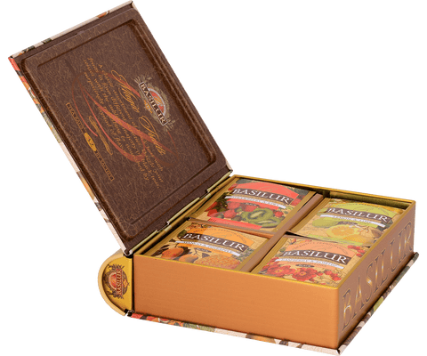 Té Negro Ceylón Lata Regalo Tea Book Magic Fruits Assorted 32 Bolsas - Basilur Tea Chile