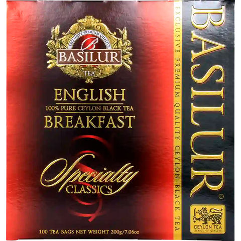 Té Negro Ceylán Intenso – English Breakfast – 100 Bolsitas – Basilur
